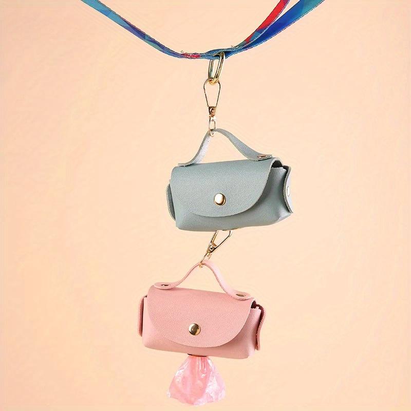 Organizator portabil pentru sac de caca de câine, elegant, pentru animale de companie, suport pentru sac de caca de câine din piele, cu dispenser pentru saci de câine, consumabile pentru animale de companie