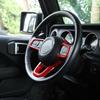 Steering Wheel Accessories Cover Trim For 2018-21 Jeep Wrangler JL JT, ABS Red