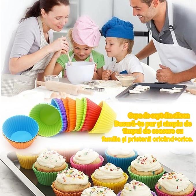 24 Pack Reusable Silicone Cake Molds Non-Stick Baking Cups, Kengege® Multicolor Mini Soap Mold, 7x4.3x3.5cm