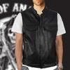 European and American men's clothing large size vest skull letter embroidered leather jacket vest