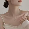 Summer High-quality New Light Luxury Paper Clip Love White Fritillary Pendant S925 Sterling Silver Necklace Women