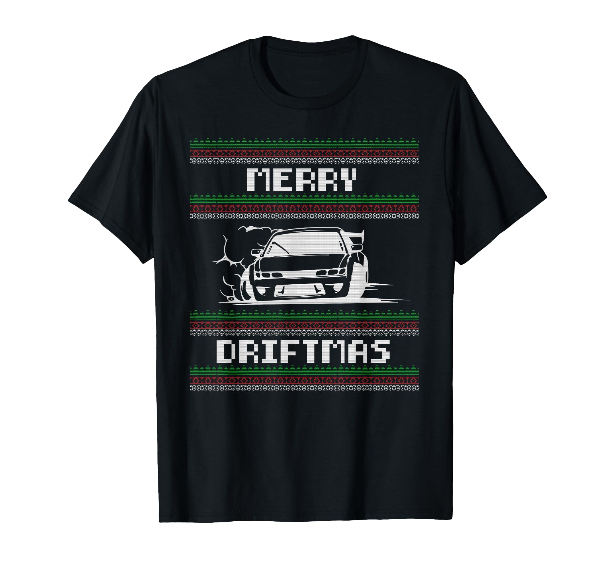 

Рождественский уродливый свитер Pun Merry Driftmas Car Drift Racer - Футболка чёрный