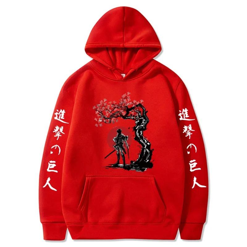 Japan Anime Attack on Titan Levi Graphic Print Hooded Men Women Long Sleeve Hoodies Casual Streetwear Harajuku