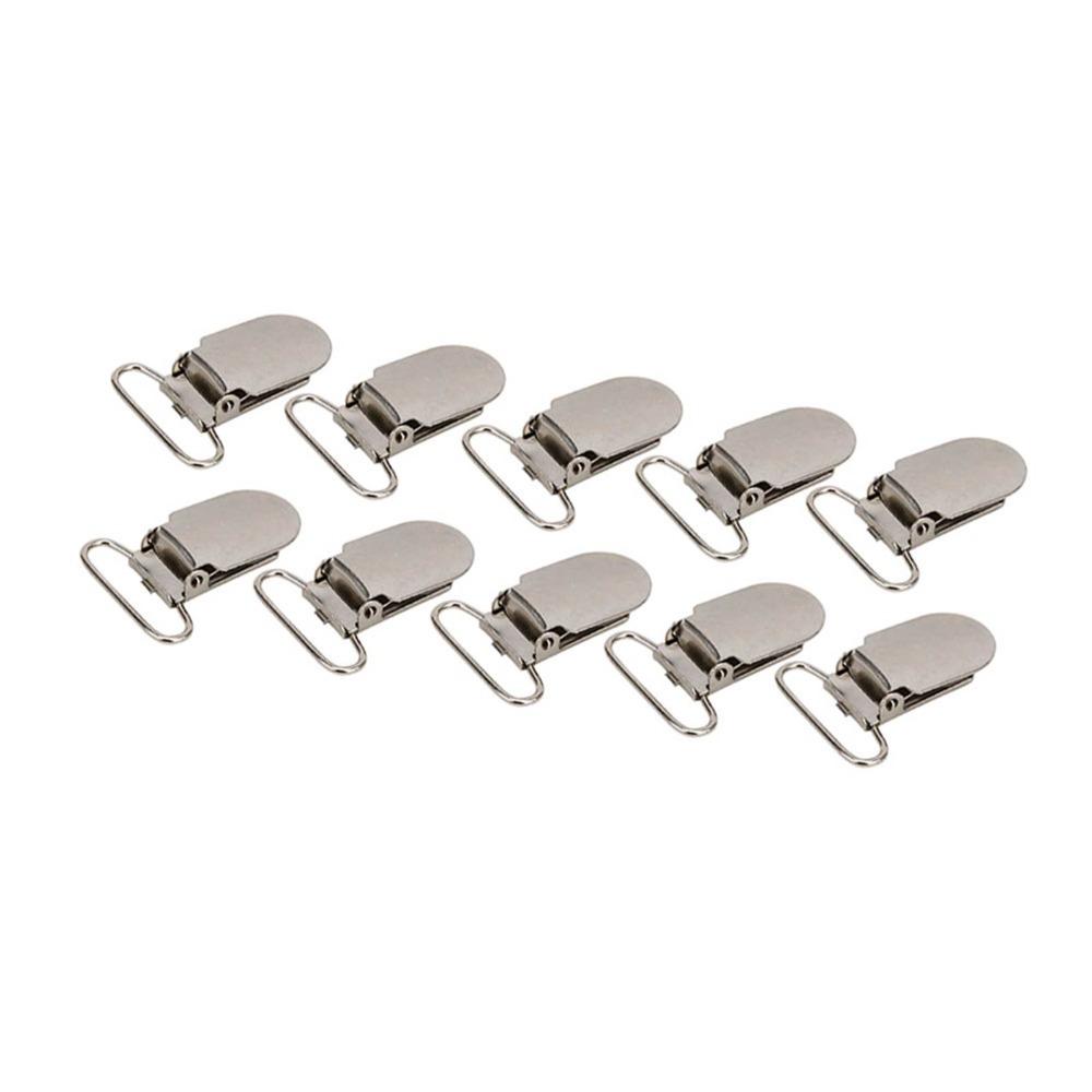 20pcs Metal Material Suspender Snap Silver Duckbill Shape Clips  Clothes Decoration