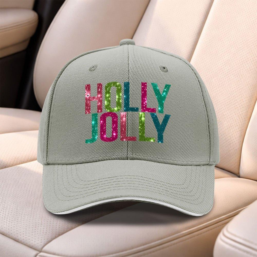 Holly Jolly Sandwich Cap Baseball Hat Adjustable Duckbill Hat For Men Women