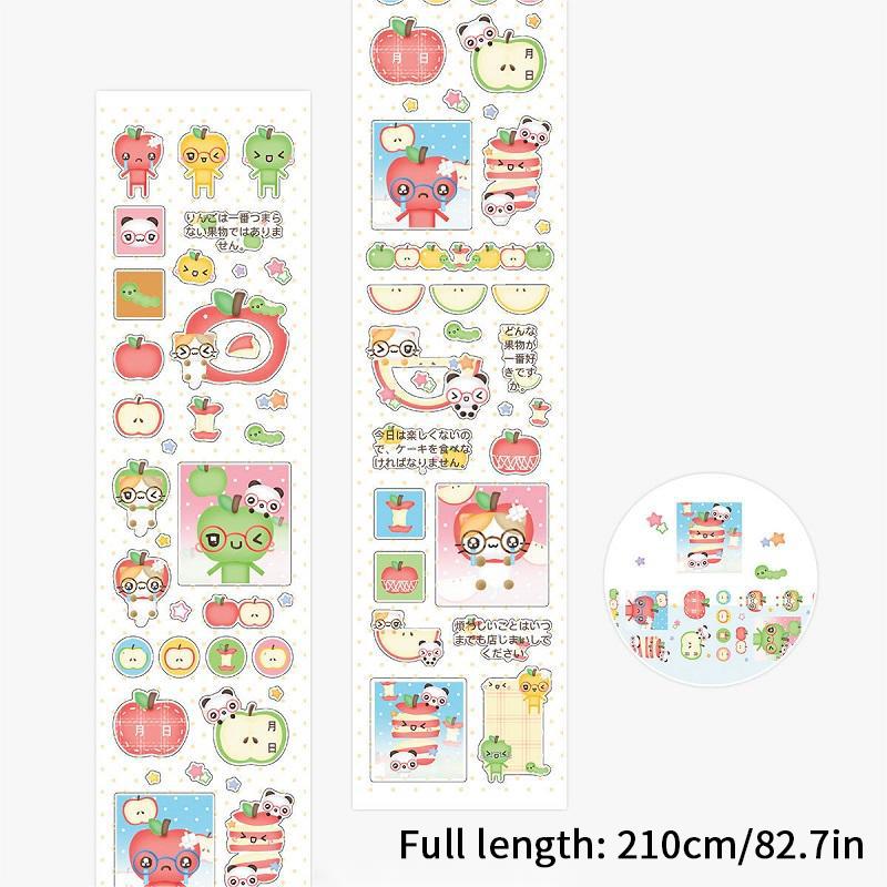 210cm PET Sticker Tapes DIY Scrapbook Stickers Roll Aesthetic Washi Tape DIY Arts Crafts Album Phone Stationery Stickers