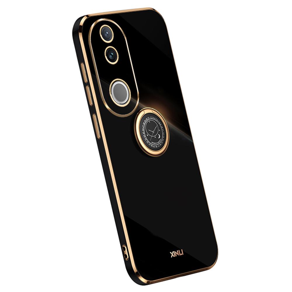 XINLI For vivo V50 5G Case Ring Kickstand Electroplating TPU Phone Cover