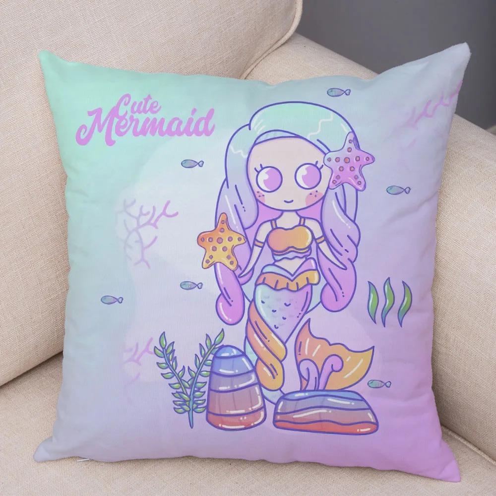 Taie d'Oreiller Décorative En Forme De Sirène Mignonne, Ornements De Bureau, De Salon, De Maison