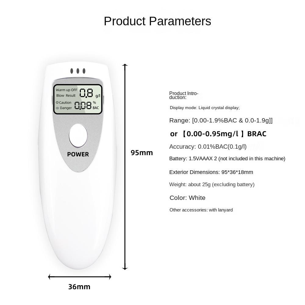 High-Precision Alcohol Concentration Detector Alcohol Measuring Instrument Digital Display Drunk Driving Breath Alcohol Tester