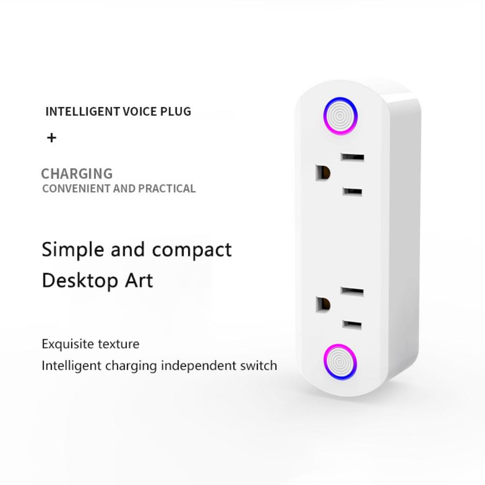 Smart Socket Wifi Smart U.S. Socket Electricity Statistics Smart Home U.S. Regulation Drag Two Double Plug