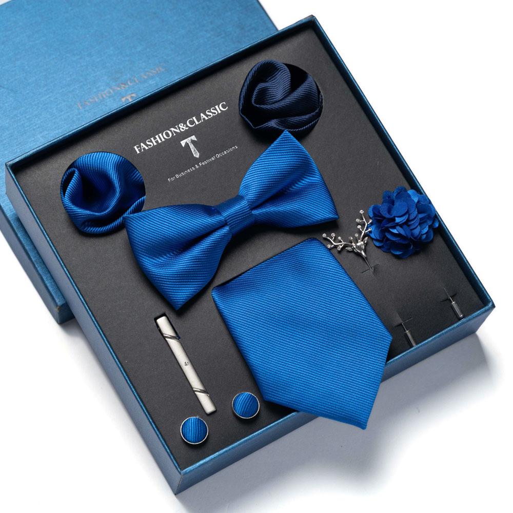 8-Piece Men's High-Grade Tie Set with Gift Box for Weddings and Formal Events