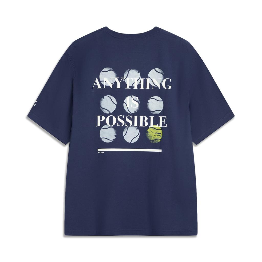 Li Ning Sports Life Collection T Shirt Men's Dark Ship Blue AHSV481-3