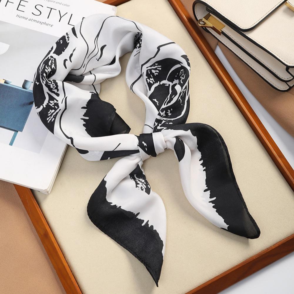 Square Hair Scarf Double Sides Neckerchief Fashion Silk Scarf  Gift