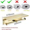 Wall Mounted 304 Stainless Steel Toilet Roll Paper Holder with Shelf, Double Roll Tissue Paper Holder