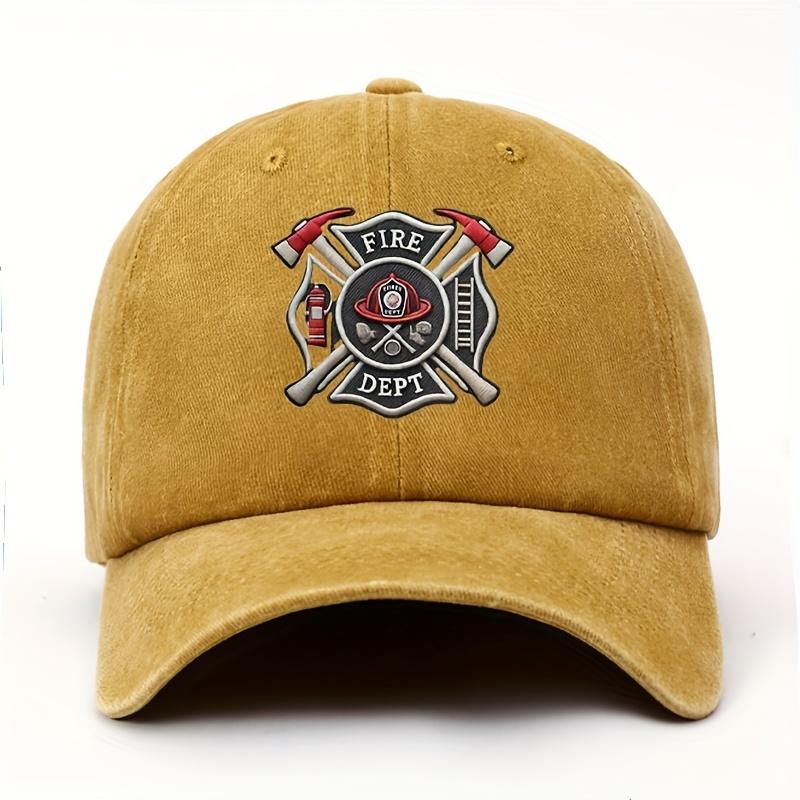 Vintage FeuerwehrAbzeichen Baseballcap Verstellbare Feuerwehrmtze mit RotBlau AxtDesign Leichte Dad Cap fr Mnner Frau