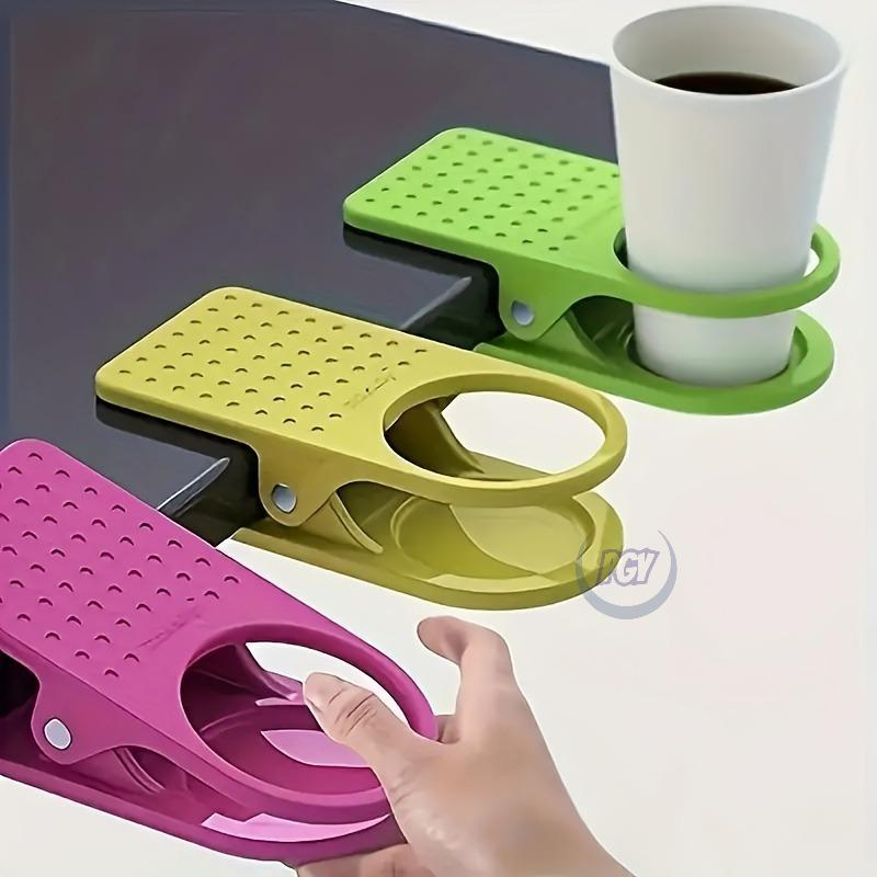 6pcs Creative Home Desk Cup Holders Edge Cup Coaster for Office Computer Desk Convenient and Practical Perfect As An Office Gift