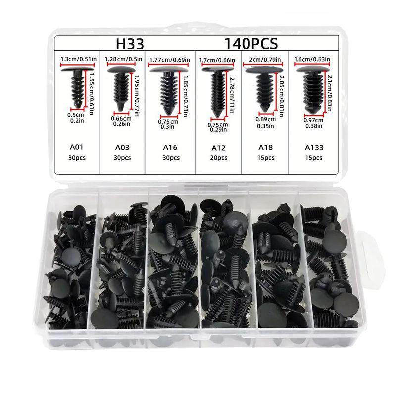 

140pcs Car Bumper Fasteners 5/6/7/8/9mm Hole Car Clips Fender Bumper Shield Retainer Plastic Rivet with Box Interior Accessories