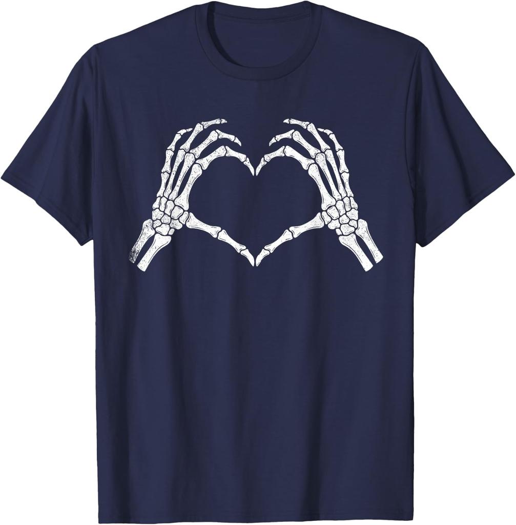 Skeleton Hands Heart Spooky Season Halloween Costume Women Unisex T-Shirt