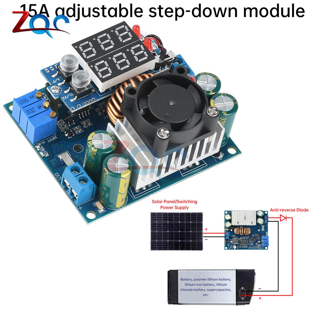 DC 9-50V 15A Einstellbares Spannungsreduzierungsmodul Solare MPPT Spannungsreduzierungs-Lademodul Konstante Spannung Strom