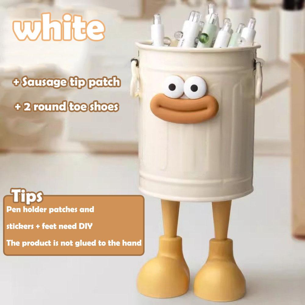 

1 Pc Cartoon Pen Holder, Simple Storage Holder, For Office Storage, Desk Storage, Home Study Storage (random Letter Stickers) белый