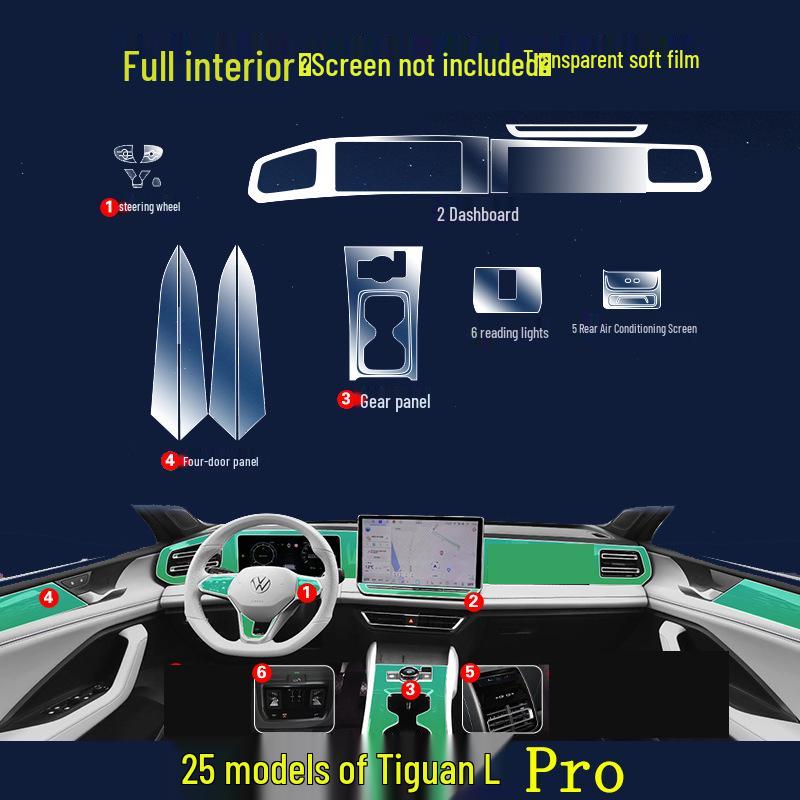 Tempered Glass Screen Protector for Volkswagen Tiguan L Pro Central Control (25 Models)