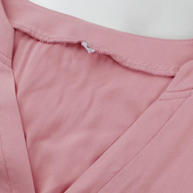 Sexy V-hals A-linjekjole Vår Sommer Ferie Fritid Ensfarget Flygeermer Kjoler S XL