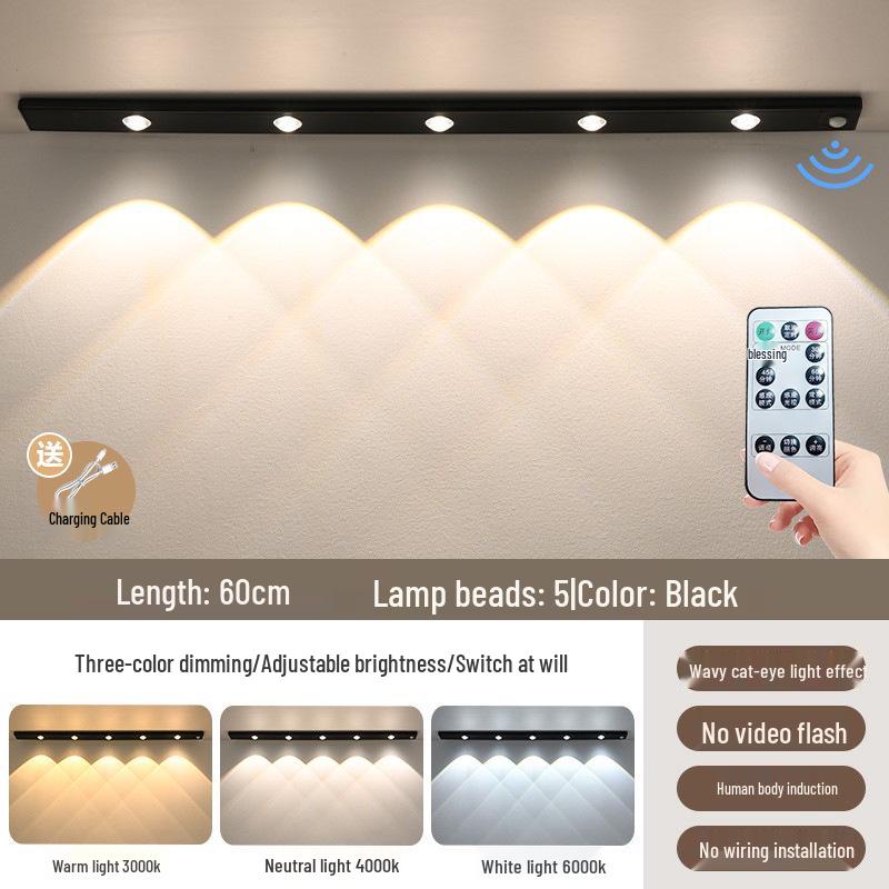 Rechargeable Smart Motion Sensor Light Strip for Cabinets and Hallways