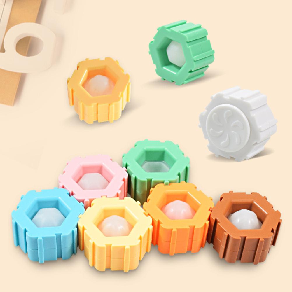 Simple Dimple Puzzle Building Blocks Spinning Top Infinite Assembly Anti Stress Bubble Spinner Kids Education Gyro Fidget Toy