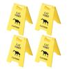 4PCS Cat Vomit Sign Water Resistant ABS 3D Printed Funny Cat Vomit Warning Sign Decoration for Cat Lovers