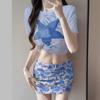 Swimsuit Women's Four-piece Sexy Hot Girl Dopamine Bikini Fashion Print Beach Spa