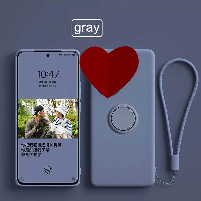 

Чехол для Xiaomi Poco X6 X7 Pro Чехол Жидкий силиконовый чехол-подставка для кольца POCO X5 Pro Чехол противоударный бампер задняя крышка Funda For POCO X6 Pro серый