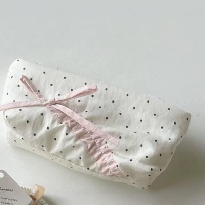New Bowknot Wave Point Pen Bag Large Capacity Gift Pencil Case Cartoon Pen BagStationery Bag Students Supplies