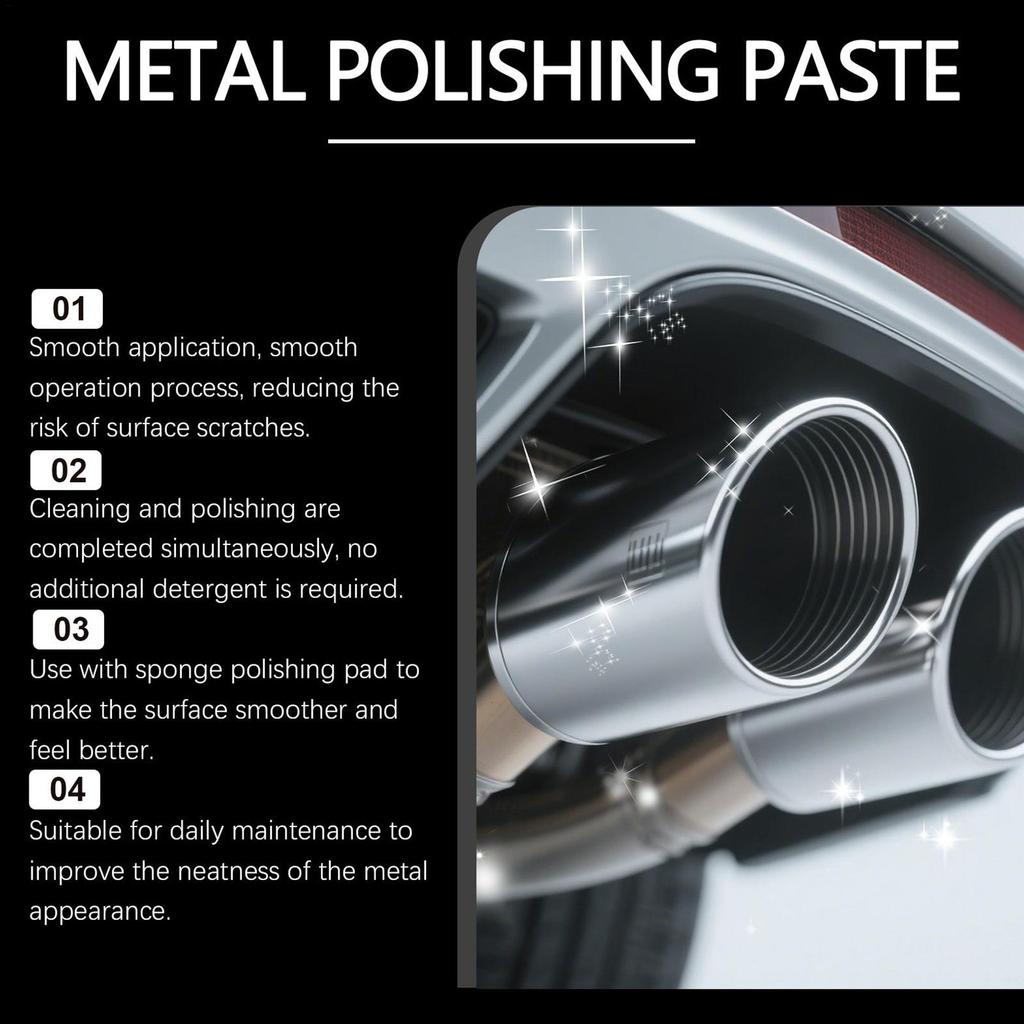 Metal PolishRust Buffing Cream Professional Repair Paste For Removes Oxidation Discoloration Brass Aluminum Pipes Exhausts