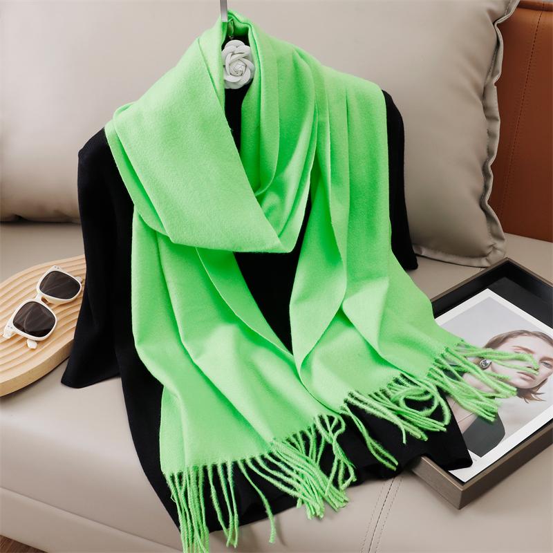 New Winer Warm Cashmere Scarf for Women Fashion Solid Thick Blanket Pashmina Shawl Wrap Female Bufanda Echarpe Foulard