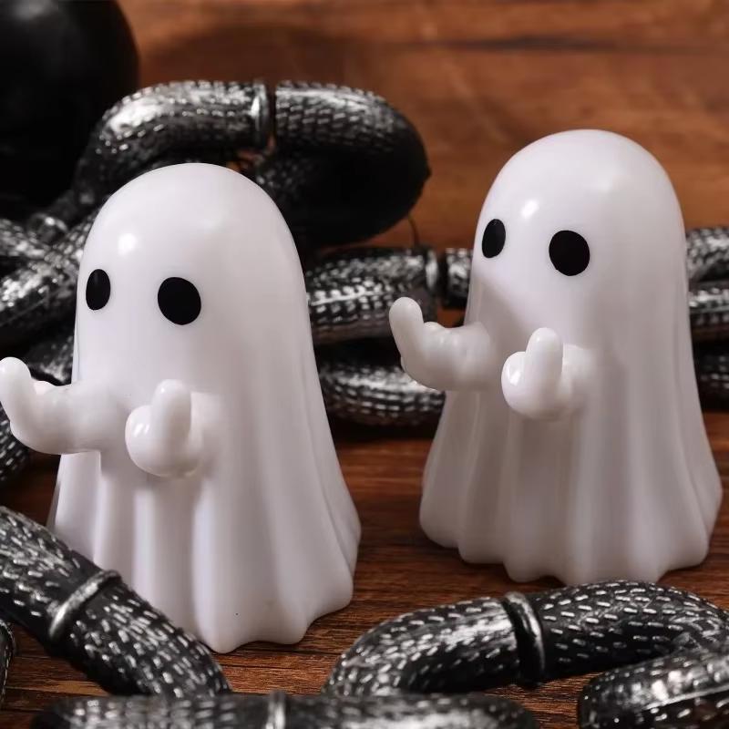 Resin Ghost Middle Finger Statue Cute Naughty Party Scene Desk Decor Gift Small Sculpture For Friends Home Decor All Saints' Day