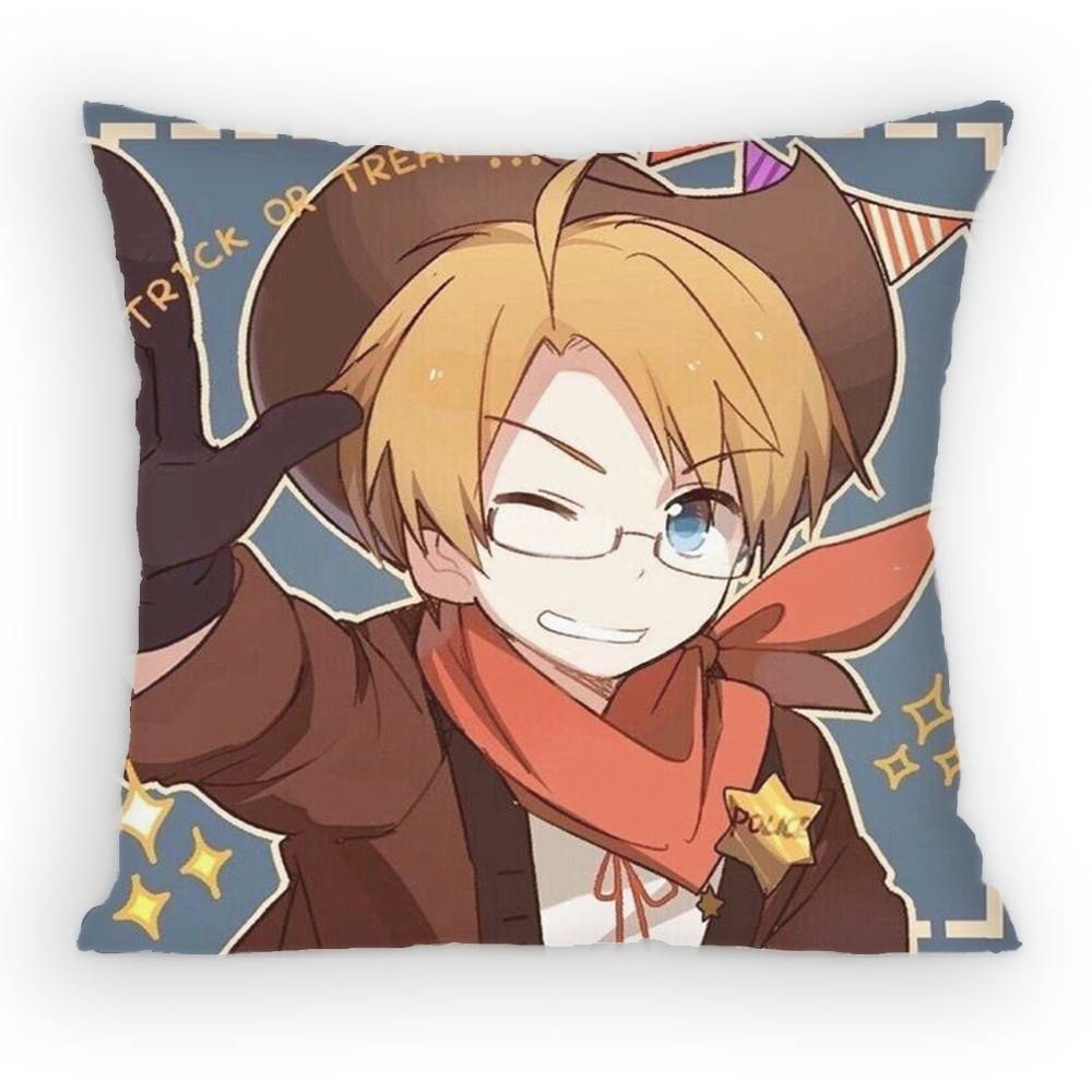 Anime Hetalia WorldStars Alfred F Jones Pillow Case Sofa Living Room Bedroom Headboard Backrest Cushion Square Cushion Nap Time