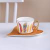 European-style Ceramic Feather Coffee Cup Set Afternoon Tea Set Latte Flower Mug Dish Home Mug Set Home Decorative Drinkware