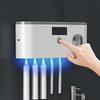 Smart Toothpaste Dispenser Set - Wall-Mounted Organizer with Cup & Brush Holder BPA-Free ABS (Kids-Friendly Adhesive Mount)