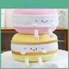Soft Plush Biscuits Bear Cushion With Macaron Motif For Kids Bed Decor Play And
