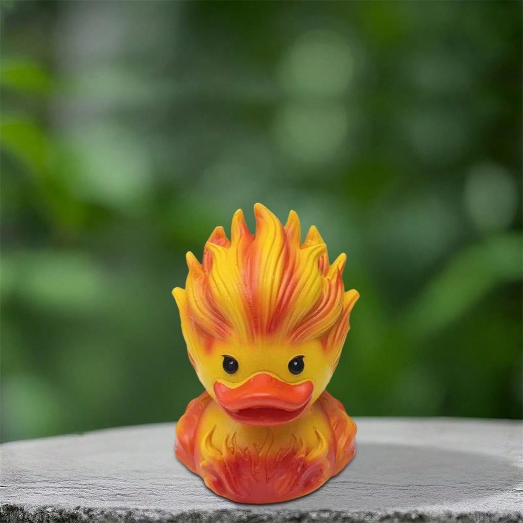 Duck Figurine Creative Ice/Fire Duck Statue Small Resin Animals Desktop Decorations For Home Office