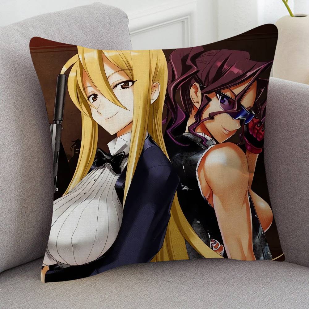 Anime HIGHSCHOOL OF THE DEAD Cute Cartoon L Game Cushion Cover Pillowcase Upholstery Sofa Throw Pillow Home Decor Pillowcas