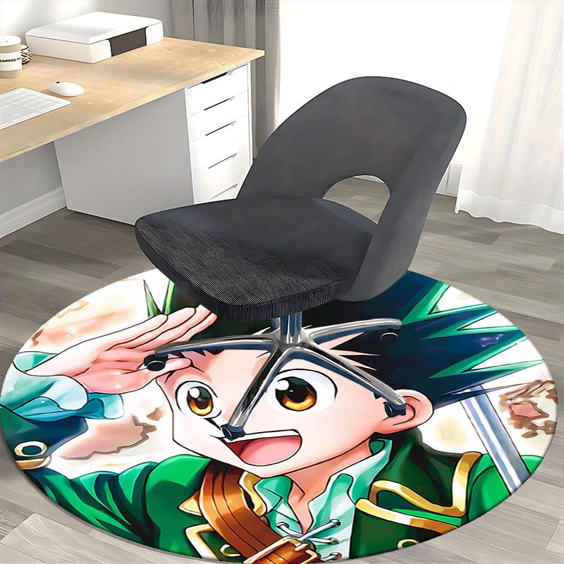 1 st Anime Cartoon Design Rond Tapijt - Bureau Stoelmat, Antislip Vloerkleed voor Huisdecoratie, Woonkamer, Slaapkamer, Speelkamer & Slaapzaal Vloer Decoratie Cadeau Idee.