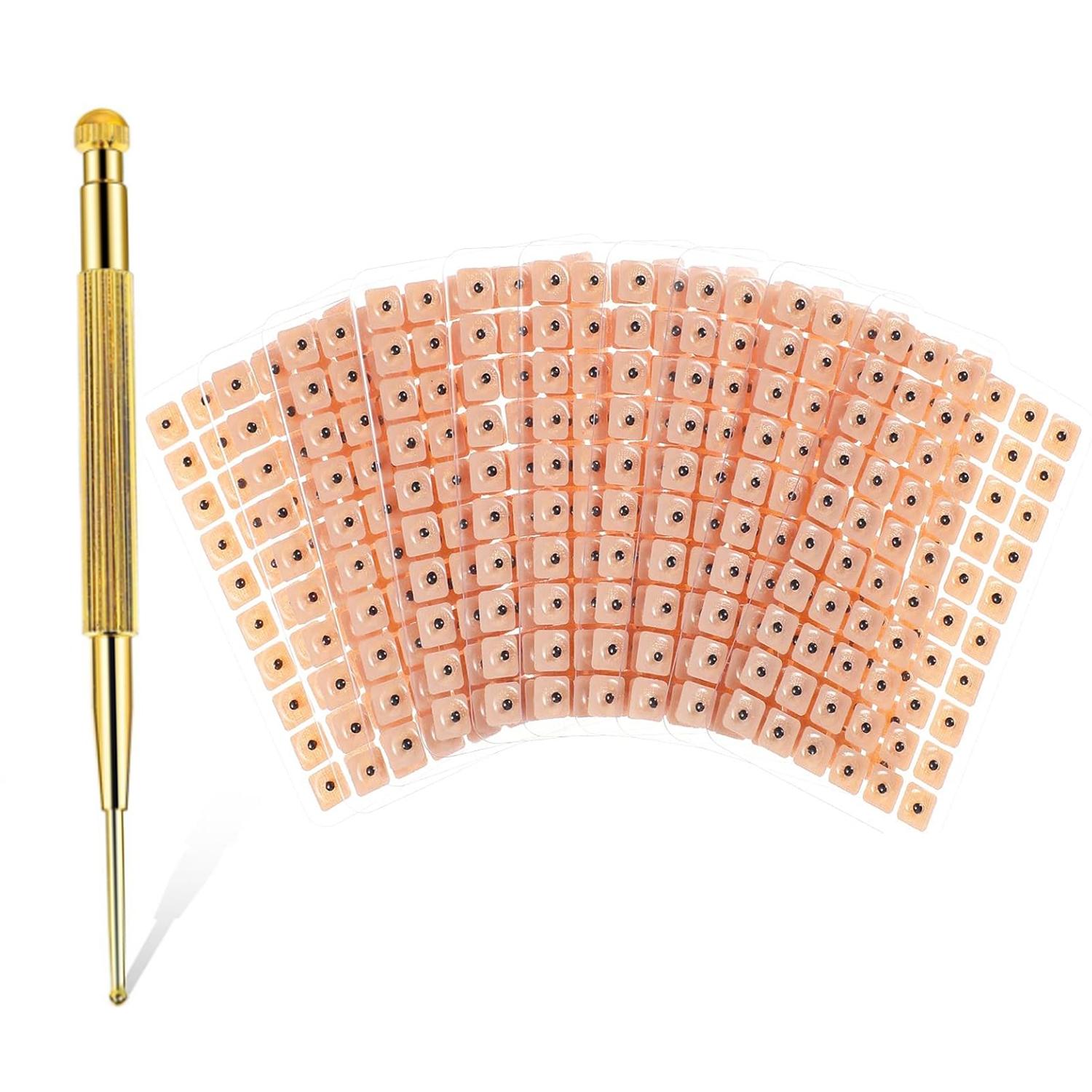 

600 штук Акупунктурные вакуумные ушные семена Одноразовые семена для надавливания на уши и инструмент для массажа лицевой рефлексологии Набор для акупрессуры тела