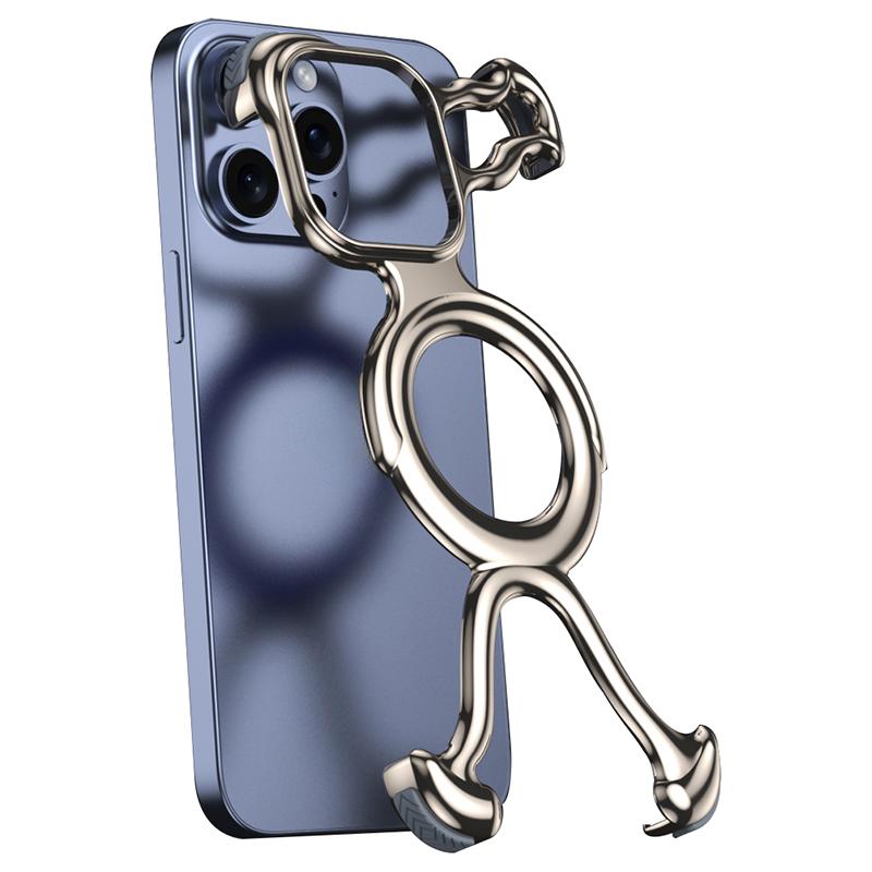 

For iPhone 15 Pro Magnetic Bumper Case Bezel Less Minimalist Hard PC Phone Cover Titanium Grey