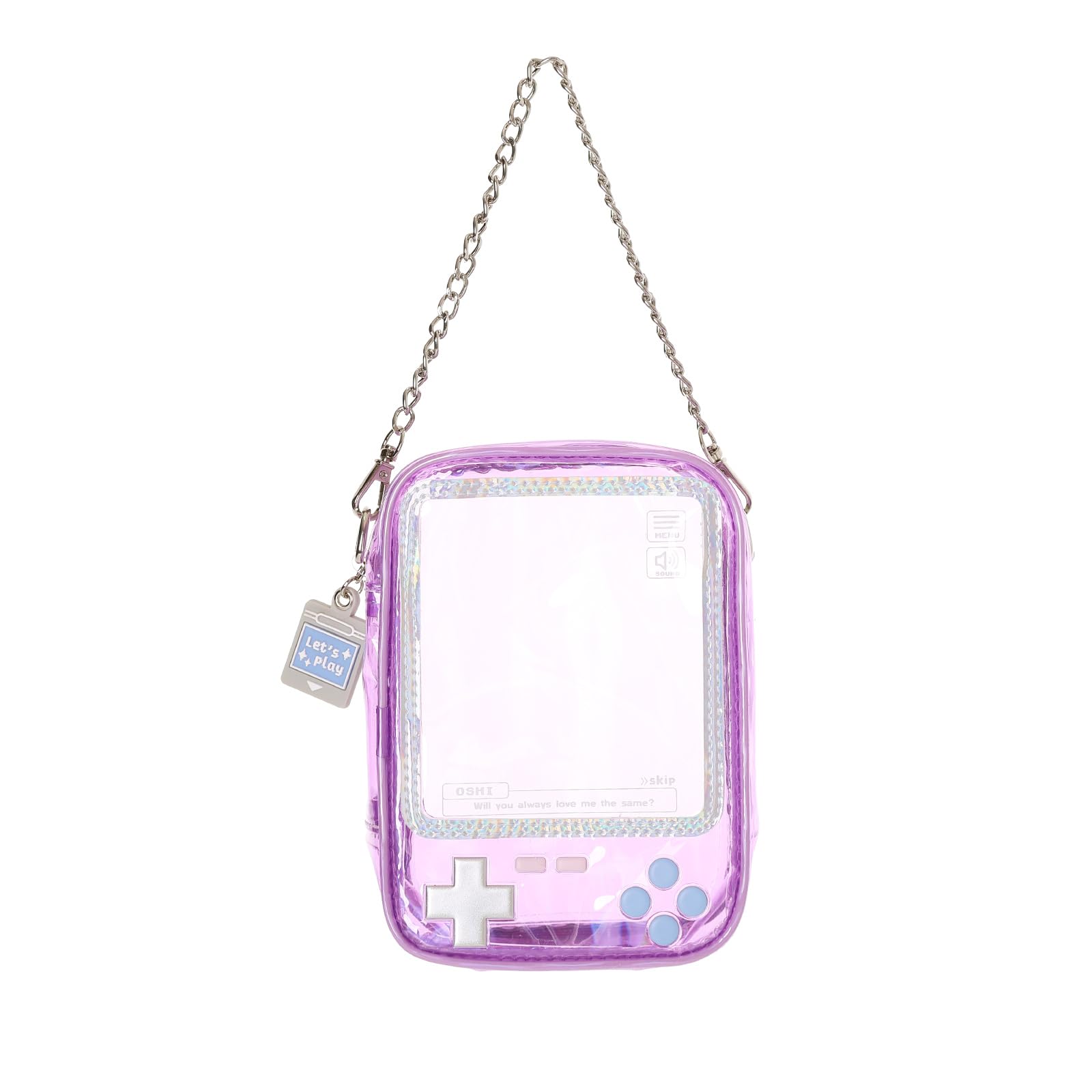 [Osel] Z25724 Clear Portable Game-Shaped Plush Pouch (Purple)