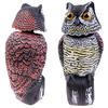 Realistic Bird Scarer Rotating Head Sound Owl Prowler Decoy Protection Repellent