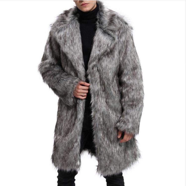 

Men s fur coat jacket autumn and winter new imitation fox fur coat fur winter warm thickened trench coat large size 6XL