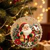Holiday Window Hanging Decor Christmas Faux Pearl Painting Suncatcher Kit, 3D Nativity/Santa Claus/Bird/Tree Creative Handcrafts Beads Art Craft,