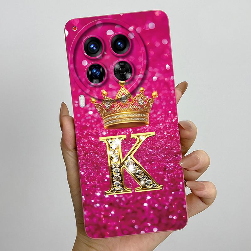 Camon30 Phone Case For Tecno Camon 30 Pro Premier 5G Casing Crown Letters Liquid Silicone Protection Back Cover Anti Slip Funda