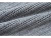 Mature Retro Fold-over Waist Knit Midi Skirt for Women - Slimming Hip-hugging Grey Skirt for Autumn/Winter